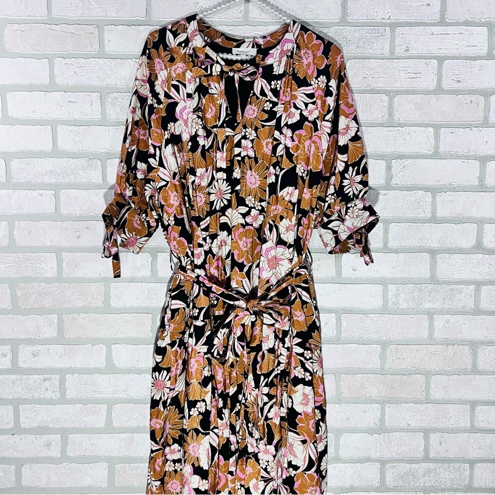 Bohme Kinsley Floral Short Sleeve Midi Dress Size S - Picture 3 of 14